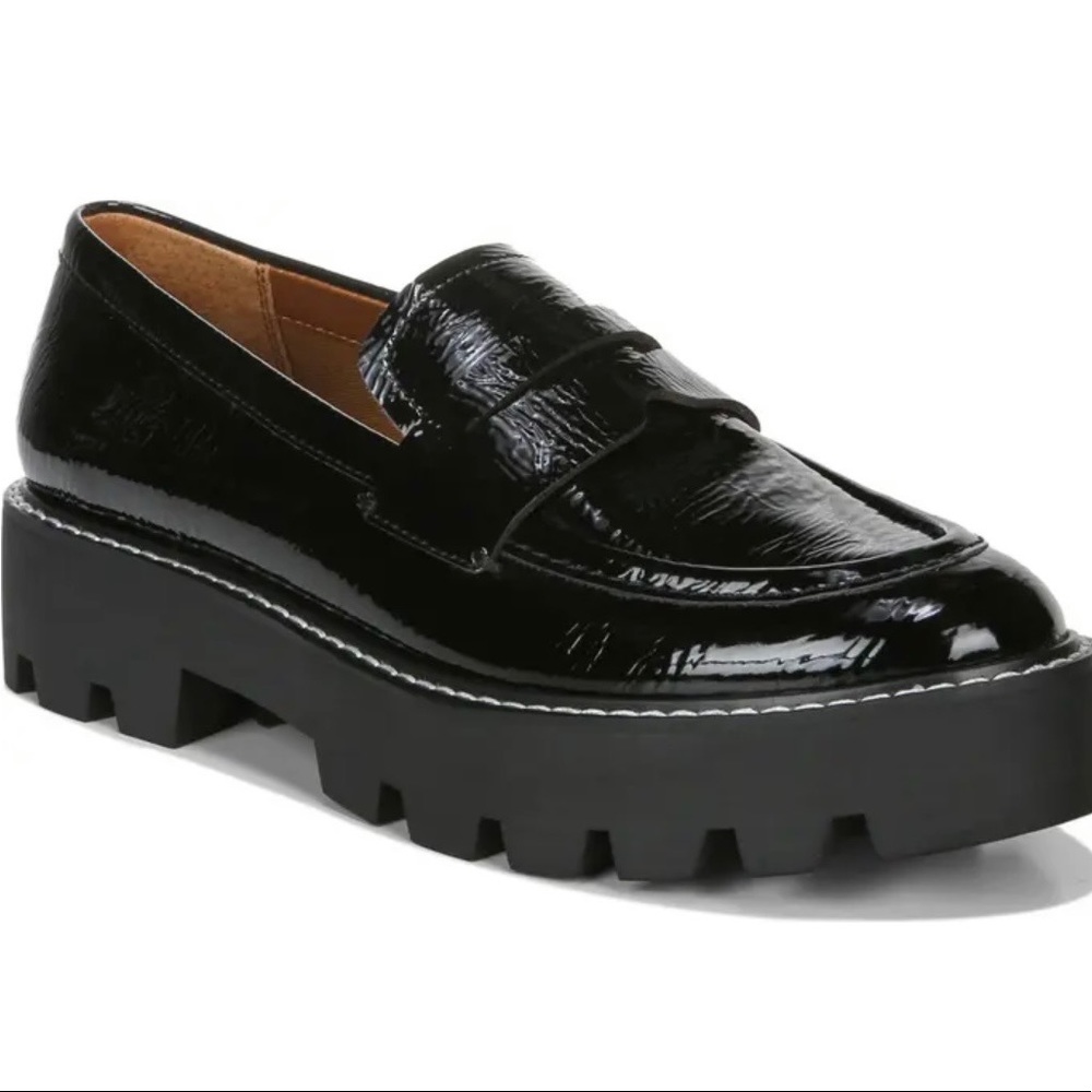New Franco Sarto Balin Patent Leather Platform Loafers.